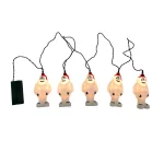 Rudolph 4 in. 5-Light White LED Bumble with Santa Hat Christmas Specialty Lights, Battery Operated, 56 in. thumbnail 1