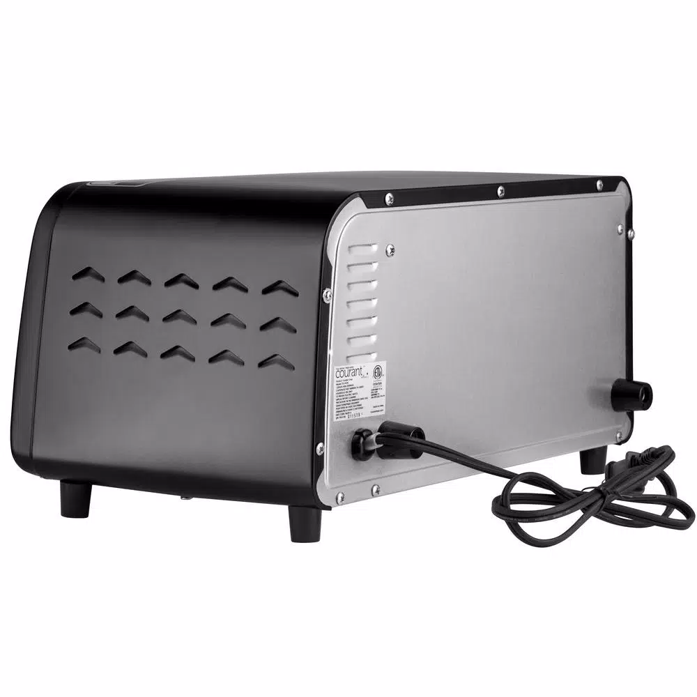 Courant 4-Slice Countertop Toaster Oven with Bake and Broil Functions, Black