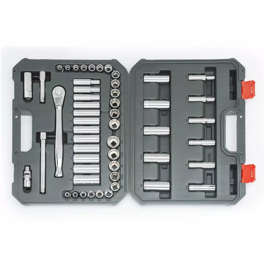 Crescent 52-Piece 3/8 in. Drive SAE/Metric Mechanic Tool Set with 6 and 12 Point Sockets