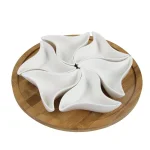 Elama Signature Collection Stoneware Appetizer Bowls with Bamboo Lazy Susan Serving Tray thumbnail 1