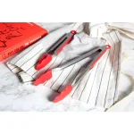Core Kitchen Stainless Steel and Silicone Locking Tongs Set, Red (Set of 2) thumbnail 4