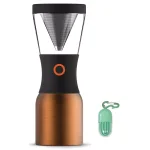 ASOBU 40 oz. Bronze Cold Brew Portable Coffee Maker with Reusable Straw thumbnail 1