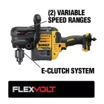 DEWALT 60V MAX FLEXVOLT Brushless 1/2 in. Stud & Joist Drill and 20V MAX XR Angle Grinder Combo Kit thumbnail 2