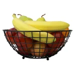 Unbranded Grid Collection Large Black Wire Fruit Bowl - Modern Steel Countertop Organizer thumbnail 5