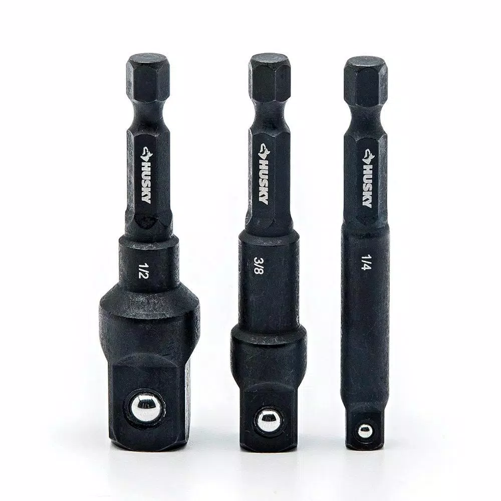 Husky 3-Piece 1/4 in. Drive Impact Socket Adapter Set