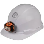 Klein Tools Non-Vented Cap Style Hard Hat with Integrated Headlamp, Class E, Type 1, White thumbnail 1