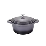 AMERCOOK LA PLURIEL 3 qt. Round Enameled Cast Iron Casserole Dish with Lid, Gray thumbnail 1