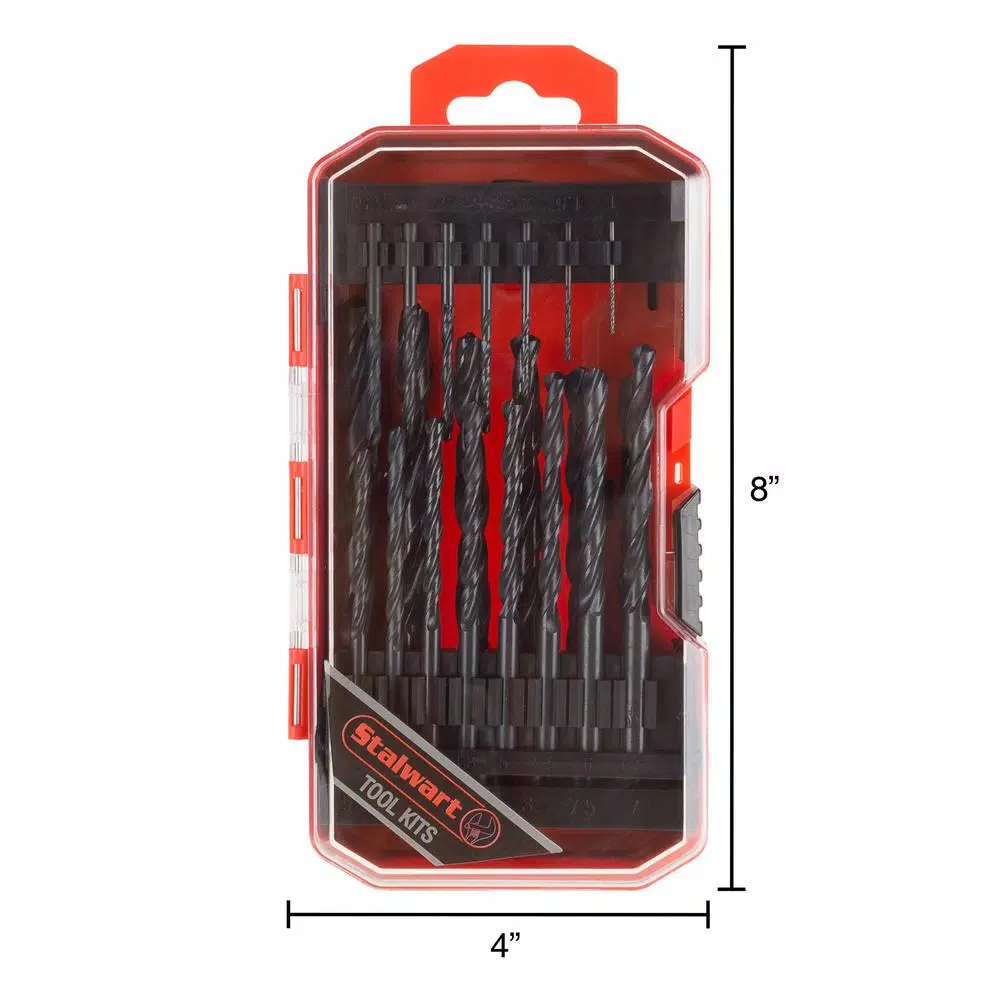 Stalwart 21-Piece HSS 4241 High-Speed Steel Drill Bit Set with Black Oxide Finish and Carrying Case