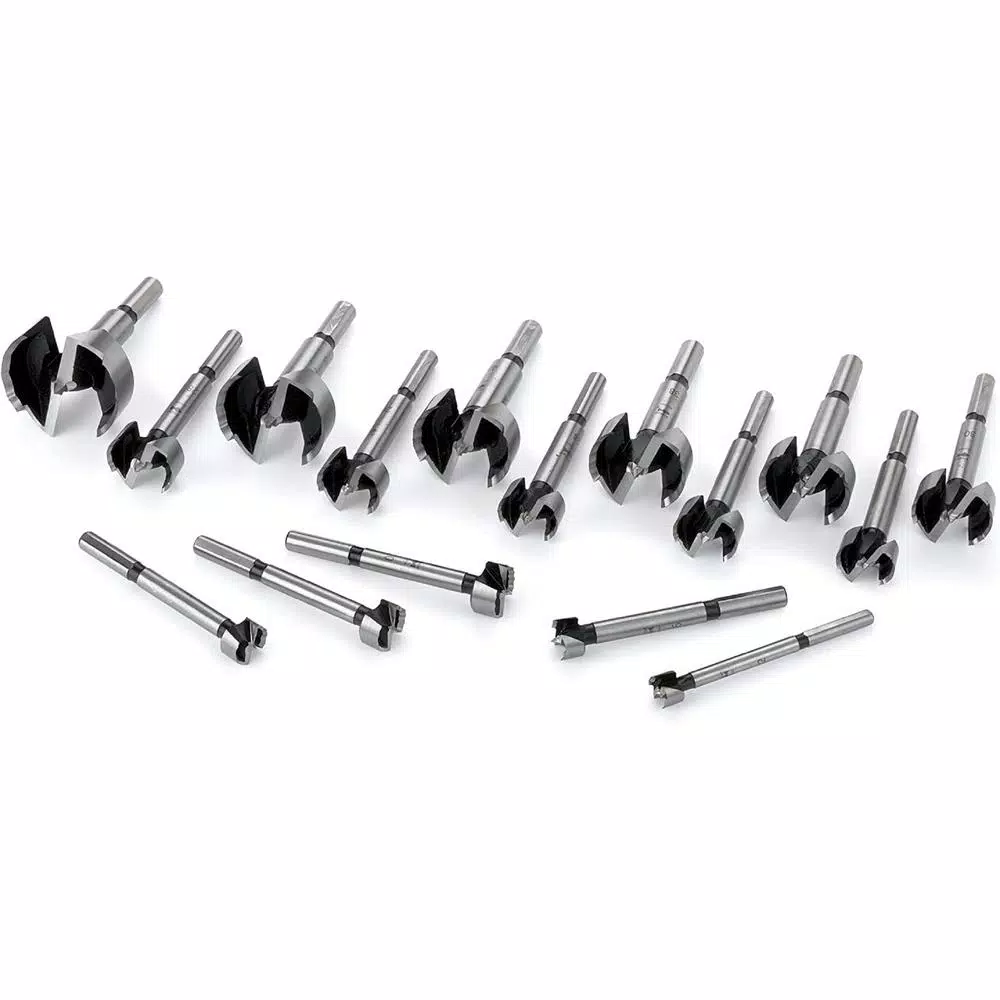 Fisch Black Shark Forstner Bit Set, 16-Piece High Speed Steel Imperial & Metric