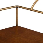Kate and Laurel Westland Mid-Century Modern Wood and Metal Nesting Tray Set, Brown and Gold thumbnail 4