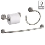 KOHLER Forte Sculpted 3-Piece Bath Hardware Set, Brushed Nickel thumbnail 2