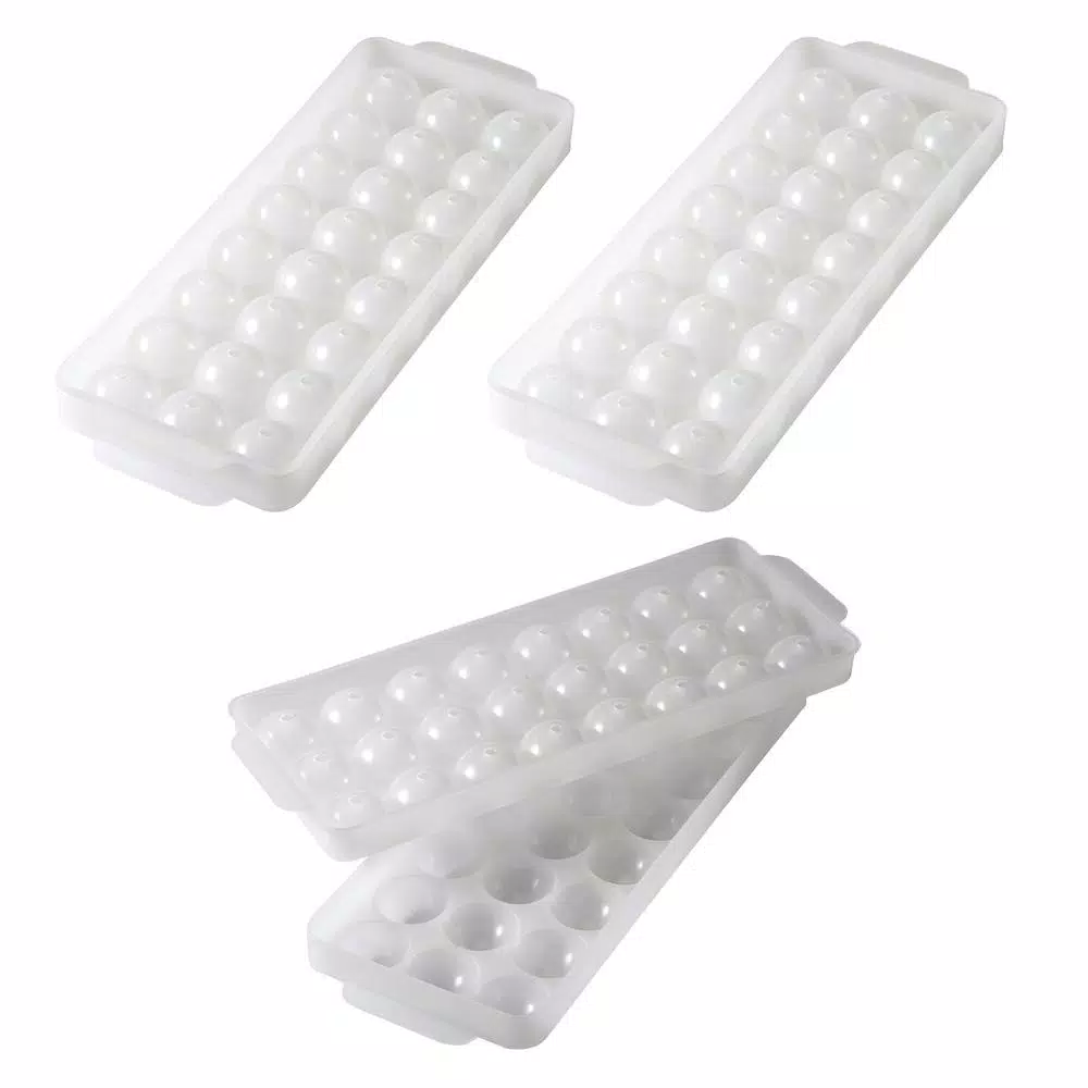 Hutzler 1 in. Natural Ice Ball Mold Ice Tray (3-Pack) - 72 Ice Spheres Total