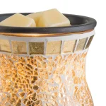 Candle Warmers Etc 8.8 in. Gilded Glass Illumination Fragrance Warmer with Gold Mosaic Design thumbnail 4