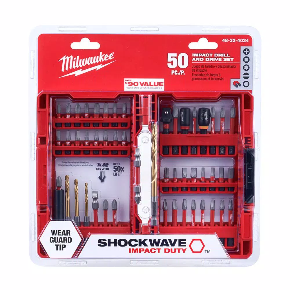 Milwaukee Shockwave Impact Duty Driver Steel Bit Set, 50-Piece