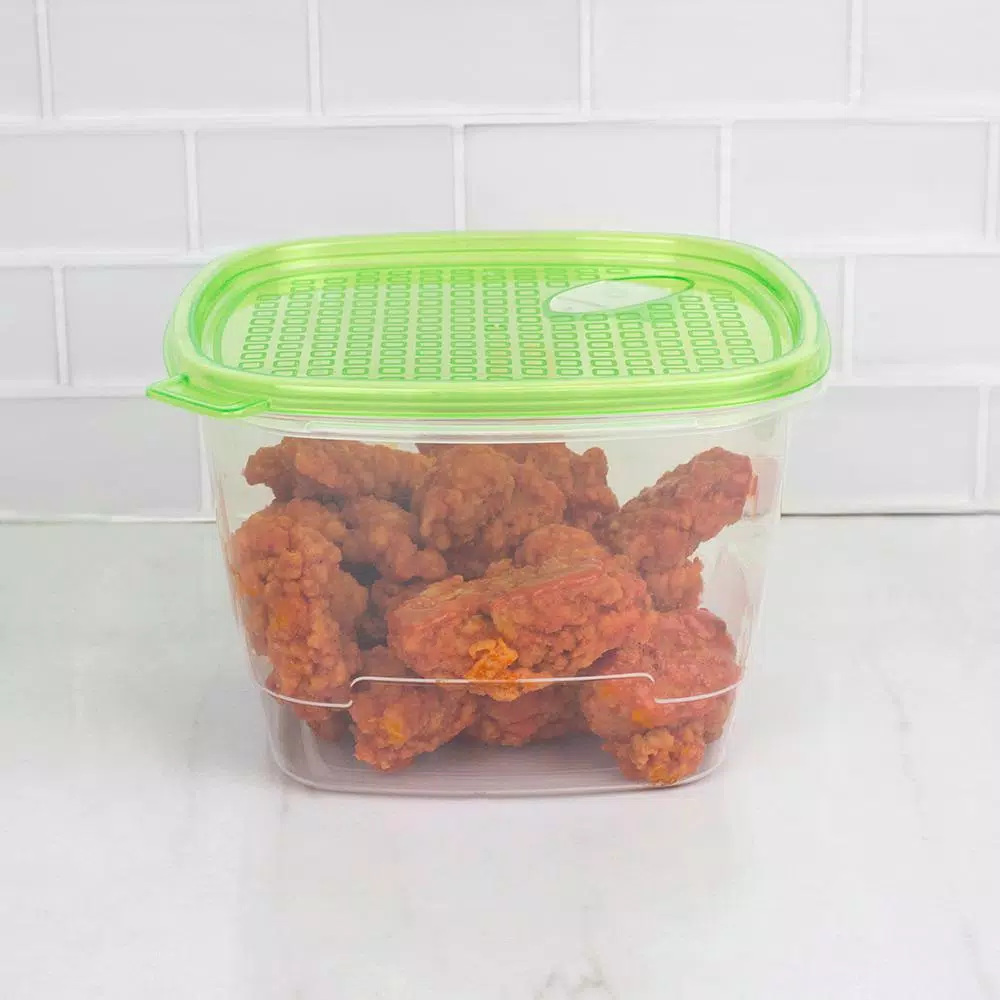 Home Basics 12-Piece Plastic Food Storage Container Set with Vented Lids, Green