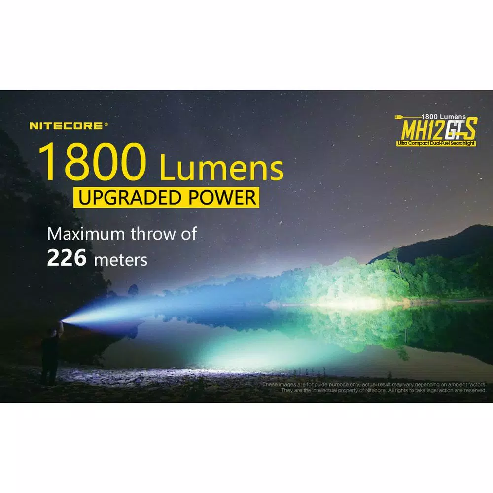 NITECORE MH12GTS 1800 Lumen Rechargeable LED Tactical Flashlight