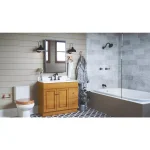 Design House Dalton Double Post Toilet Paper Holder in Honey Oak thumbnail 5