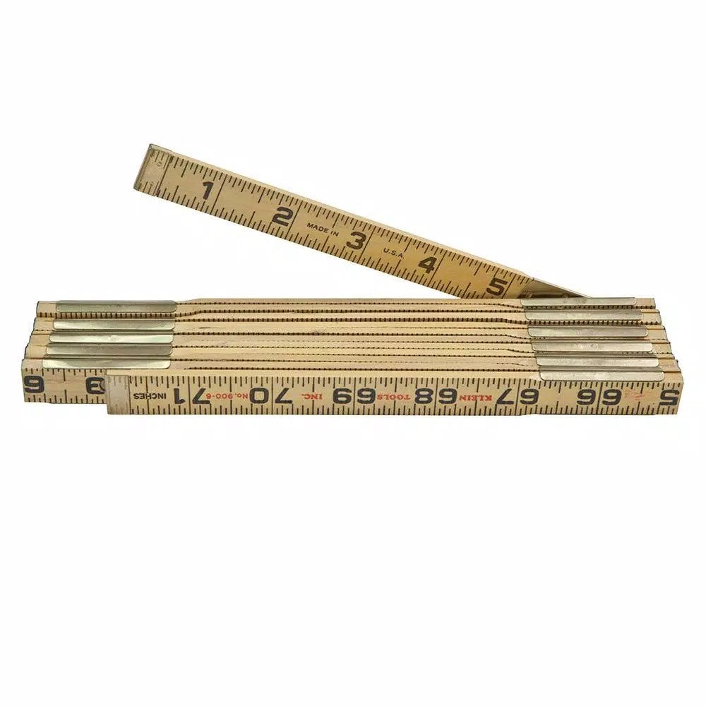 Klein Tools 6 ft. Hardwood Folding Rule - Inside Reading