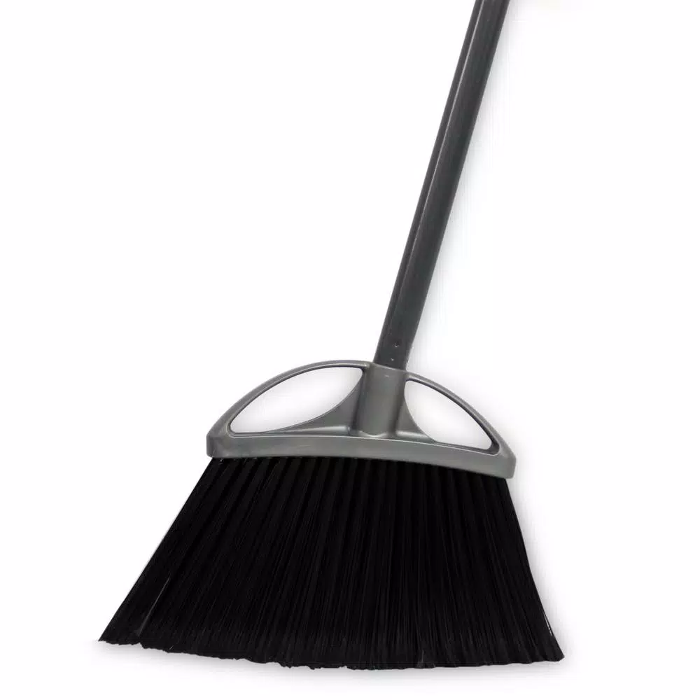 HDX 12 in. Large Angle Broom with Removable Handle and Steel Handle