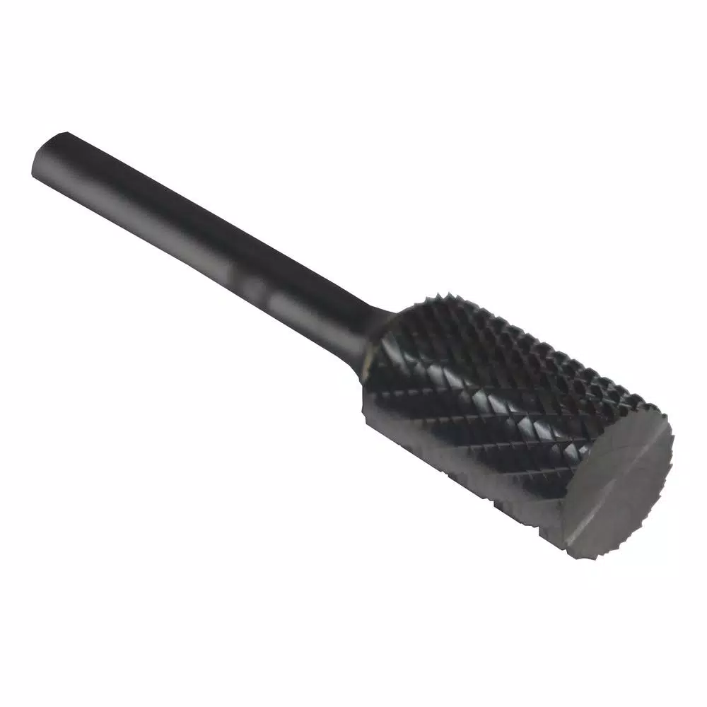 Drill America 3/4 in. Cylindrical Solid Carbide Double-Cut Rotary Burr Bit, 1/4 in. Shank