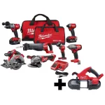 Milwaukee M18 FUEL 18V Brushless Cordless 7-Tool Combo Kit with Compact Bandsaw thumbnail 1