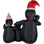 Fraser Hill Farm 10 ft. Penguin Family Christmas Inflatable with White Lights thumbnail 6