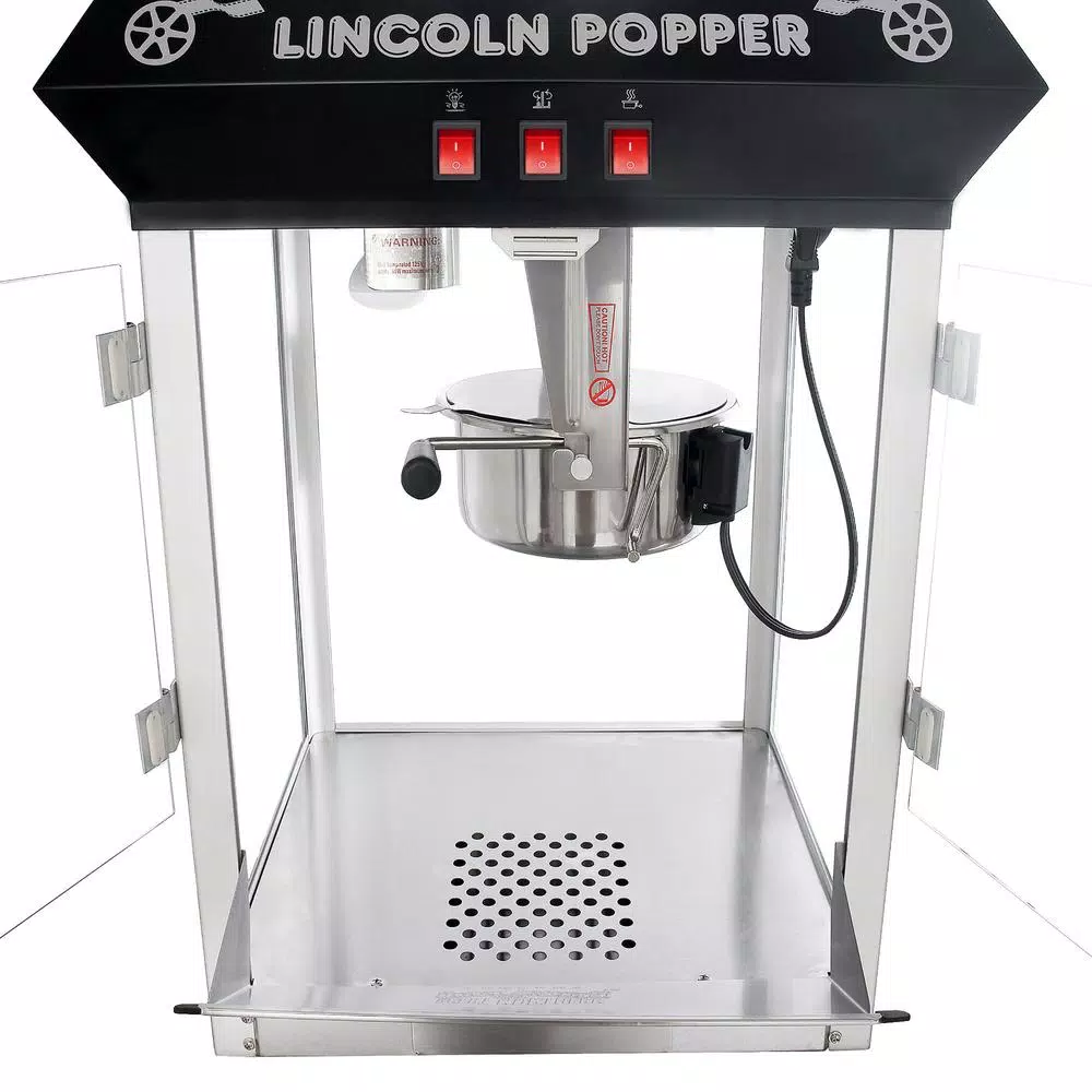Great Northern Popcorn Lincoln Countertop Popcorn Machine, 8oz Kettle, Black