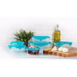 As Seen on TV Stretch and Fresh 12-Piece Silicone Airtight Food Storage Container Set, Blue thumbnail 2