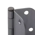 Hardware Essentials 3-1/2 in. Satin Chrome Residential Door Hinge, 5/8 in. Radius, Full Mortise (9-Pack) thumbnail 2