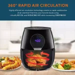 Maximatic Elite Gourmet 5.3 Qt. Digital Air Fryer, 1350W Oil-Free Multi-Cooker, Black thumbnail 3