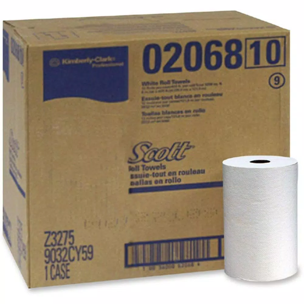 Scott Non-Perforated Hard-Roll Paper Towels, 7.87 in. x 400 ft., 12 Rolls