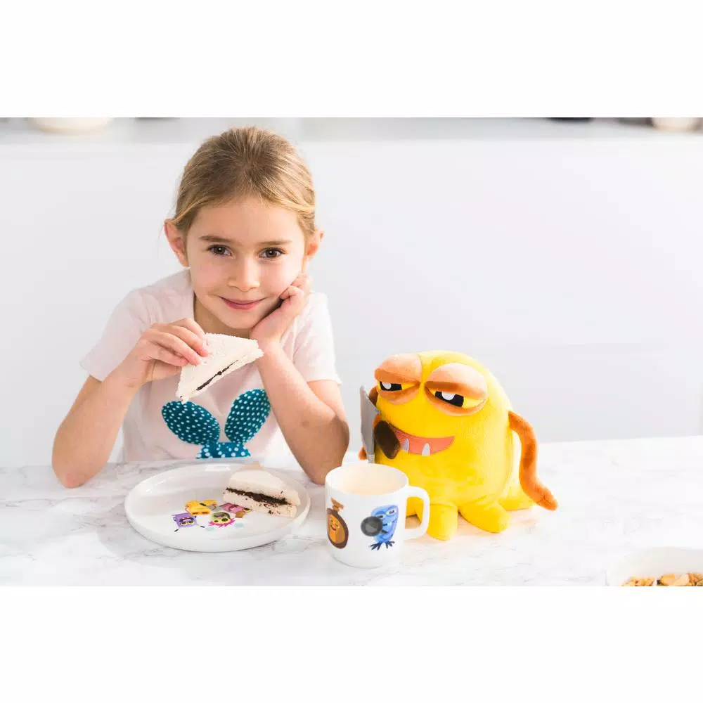 BergHOFF Essentials MonsterChefz 3-Piece White Porcelain Kids Mealtime Set