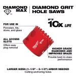 Milwaukee 2 in. Diamond MAX Hole Saw for Tile, Stone, and Glass thumbnail 3