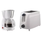 Brentwood Appliances 2-Piece Breakfast Set: 4-Cup Drip Coffee Maker and 2-Slice Cool-Touch Toaster, White thumbnail 1