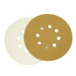 POWERTEC 6 in. 100-Grit Hook and Loop Sanding Discs, 8-Hole, Gold (50-Pack) thumbnail 1