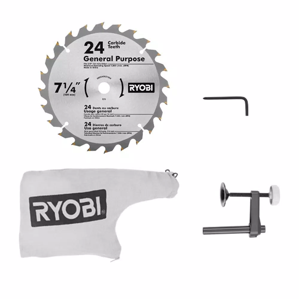 RYOBI ONE+ 18V Cordless 7-1/4 in. Compound Miter Saw Kit with (2) 3.0 Ah LITHIUM+ HP Batteries and Dual Chemistry Charger