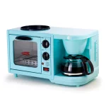 Elite Americana by Elite 3-in-1 Mini Breakfast Shoppe - 500W Toaster Oven, 4-Cup Coffee Maker & 6 in. Griddle, Blue thumbnail 6