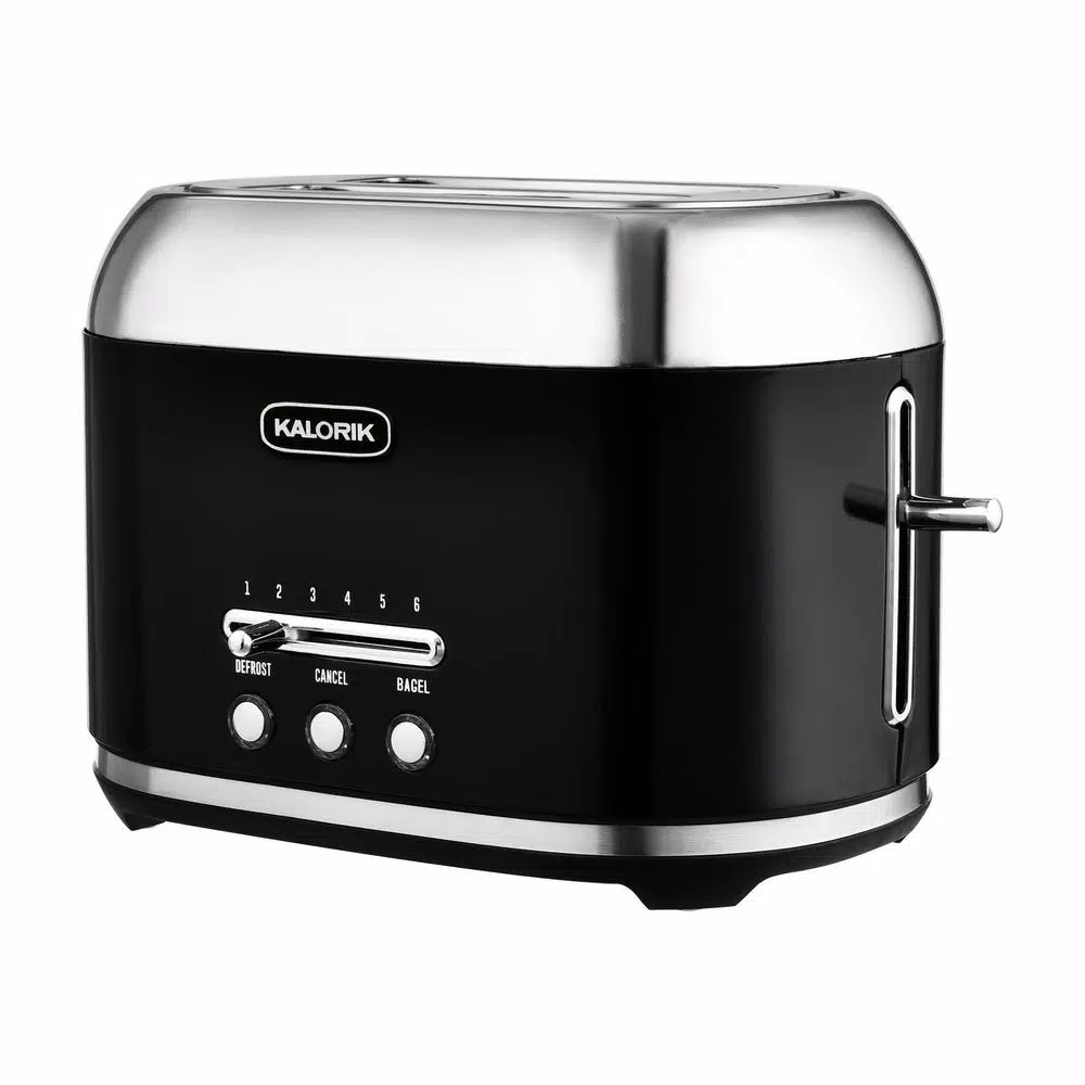 Kalorik 2-Slice Retro Wide Slot Toaster - Black