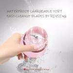 Geek Chef 10 oz. Portable Juicer Blender, Pink Personal Masticating Juicer with Magnetic Charging thumbnail 2