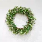 Unbranded 18 in. Queen Anne Lace Silk Wreath - Pink and White Spring Floral Decor thumbnail 1