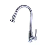 Vanity Art Single-Handle Pull-Down Kitchen Faucet, Chrome Finish, Brass Construction thumbnail 1