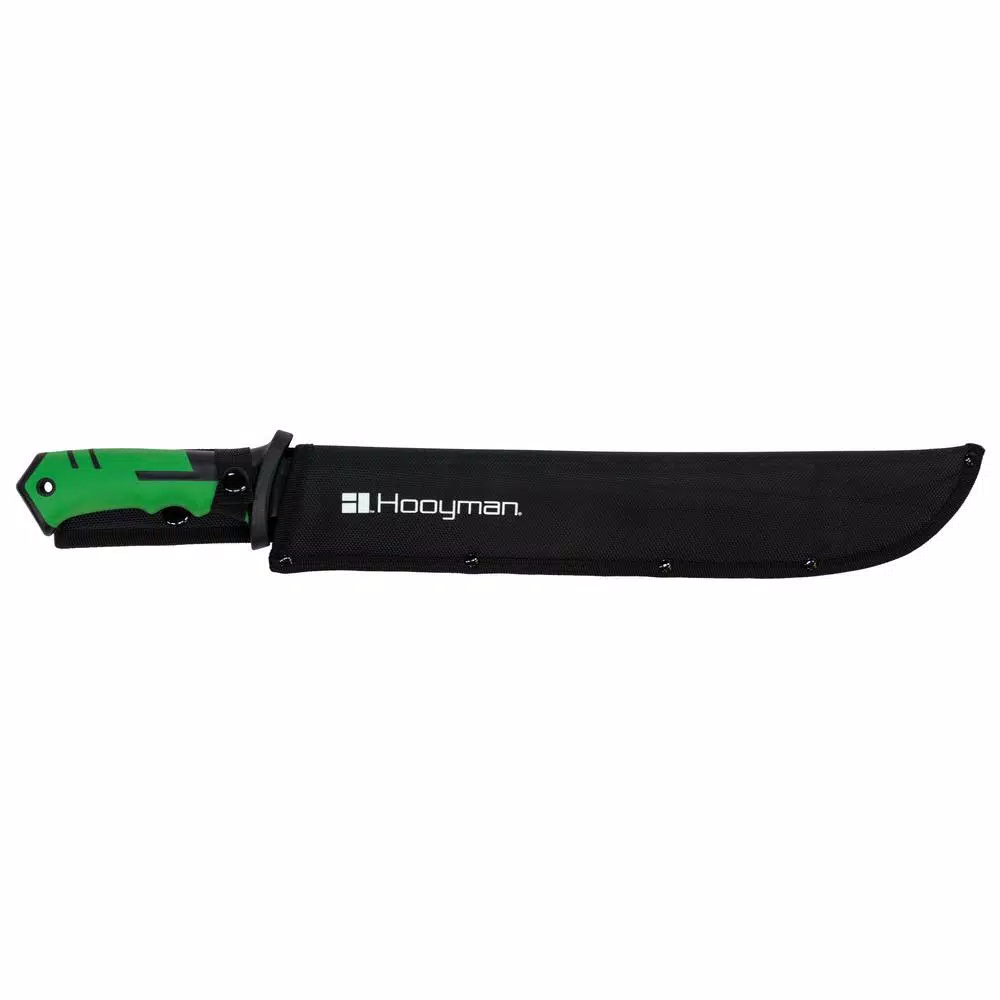 Hooyman 15 in. Stainless Steel Straight Blade Bush Machete with H-GRIP Handle