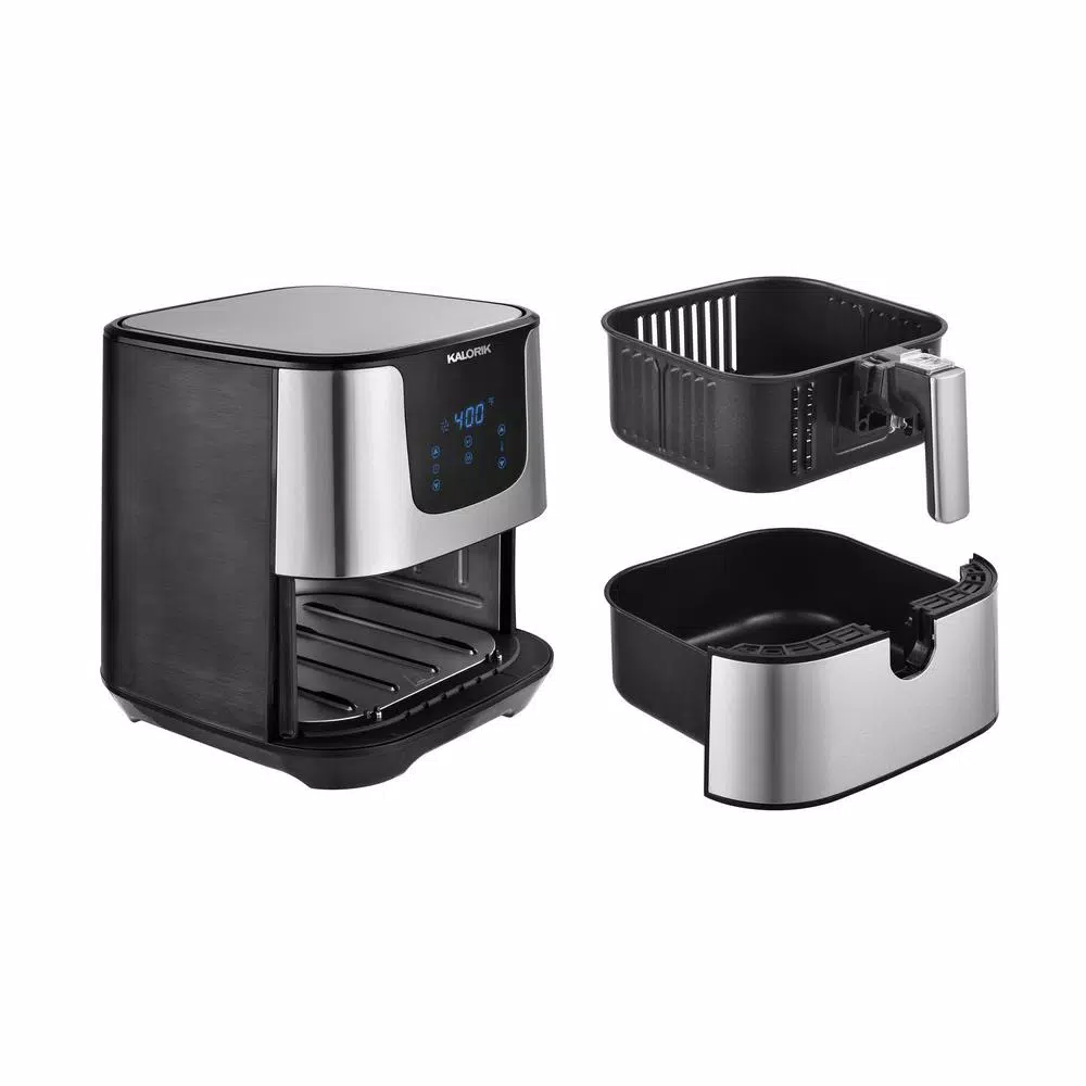 Kalorik Pro XL 5.25 Qt. Stainless Steel Digital Air Fryer with 8 Presets