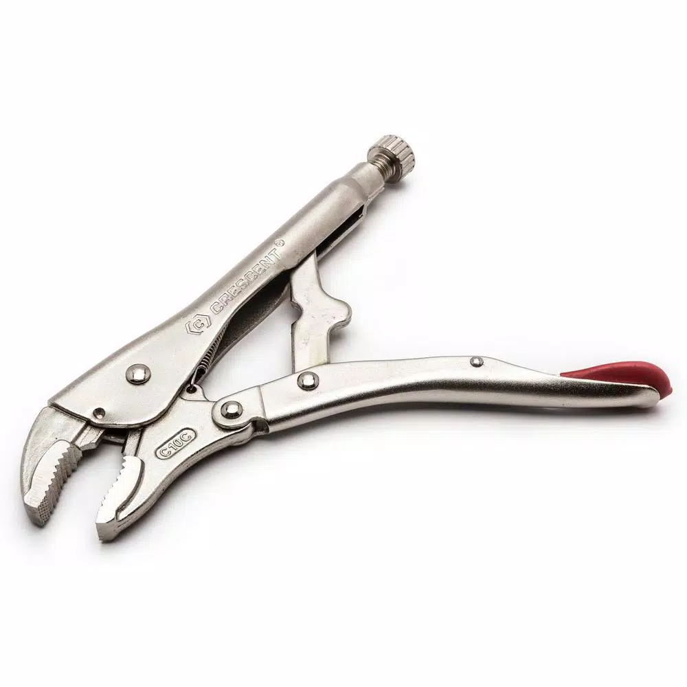 Crescent 10 in. Curved Jaw Locking Pliers with Integrated Wire Cutter