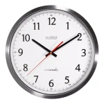 La Crosse Technology UltrAtomic 14 in. Round Atomic Analog Wall Clock - Silver Chrome Metal Frame thumbnail 2