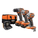 RIDGID 18V SubCompact Brushless Cordless 3-Tool Combo Kit with (2) 2.0 Ah Batteries, Charger and Bag thumbnail 1