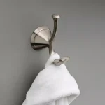 Delta Carlisle Double Robe Hook, Brushed Nickel, Wall Mounted thumbnail 2