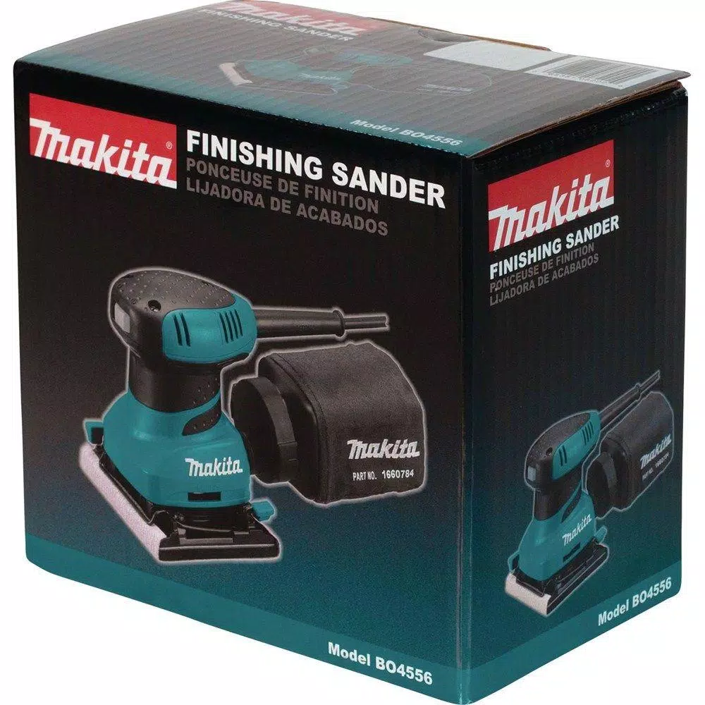 Makita 2 Amp Corded 1/4 Sheet Finishing Sander with Sanding Paper and Dust Bag