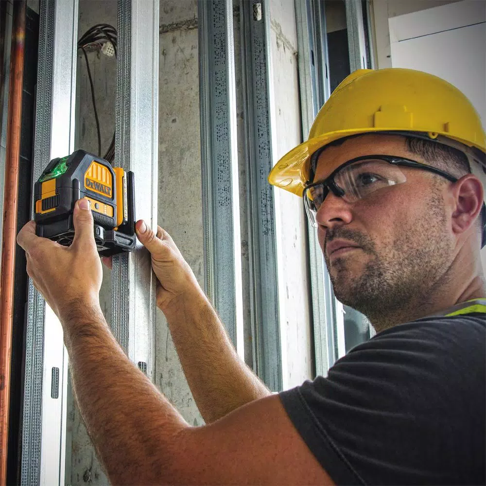 DeWalt 12V MAX Green Self-Leveling Cross-Line Laser Level with 25 ft. Tape Measure Bonus