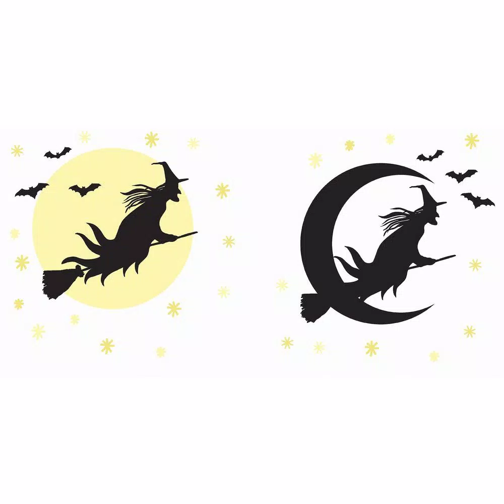 WallPops 39 in. x 34.5 in. Witch Large Wall Art Kit - 48 Piece Halloween Wall Decals